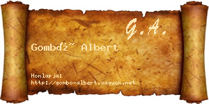 Gombó Albert névjegykártya